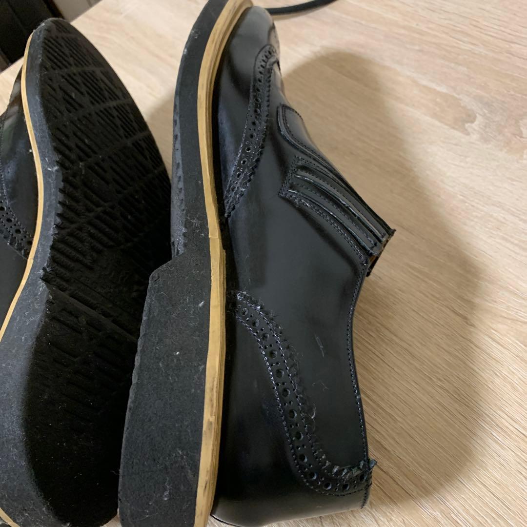 おすすめ e coxドレスシューズ(UK8)ブラックカラー(中古良品)