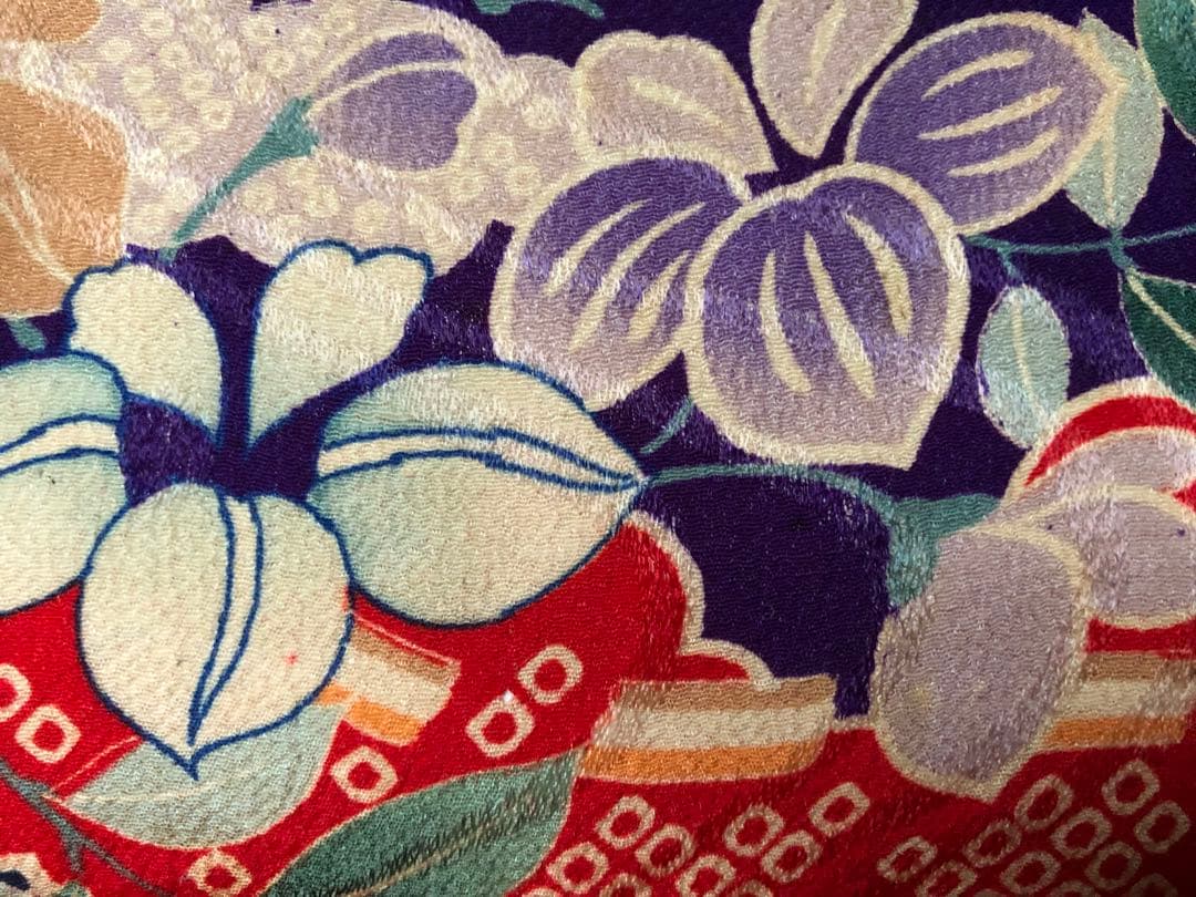 一閑張り　一閑張りバック　 江戸縮緬　古布　犬張子