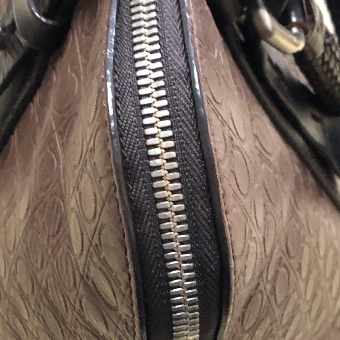 フェラガモ トート ビジネスバッグ ガンチーニ 革 茶ブリーフケース FQ224