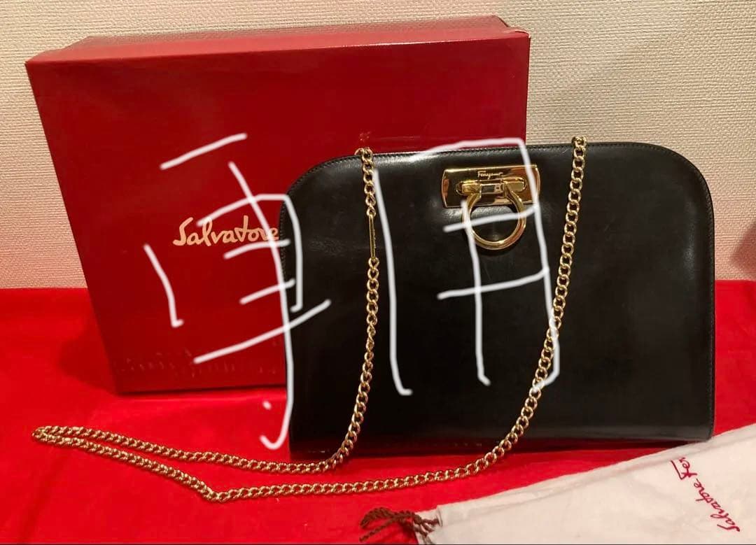 Salvatore Ferragamo 黒 バッグ　2Way