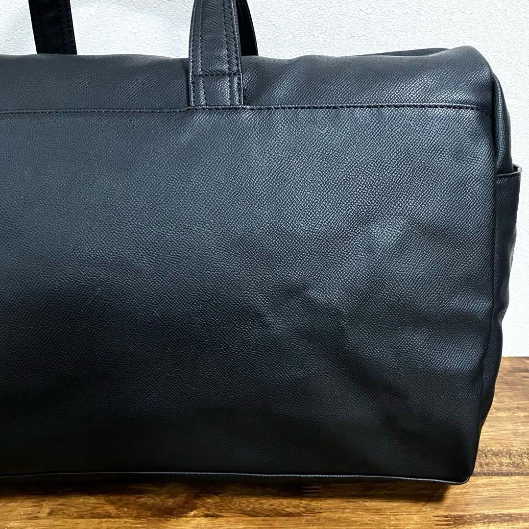 【ZARA】ザラ2way仕様 ボストンバッグ 大容量 合成皮革 ブラック 旅行用