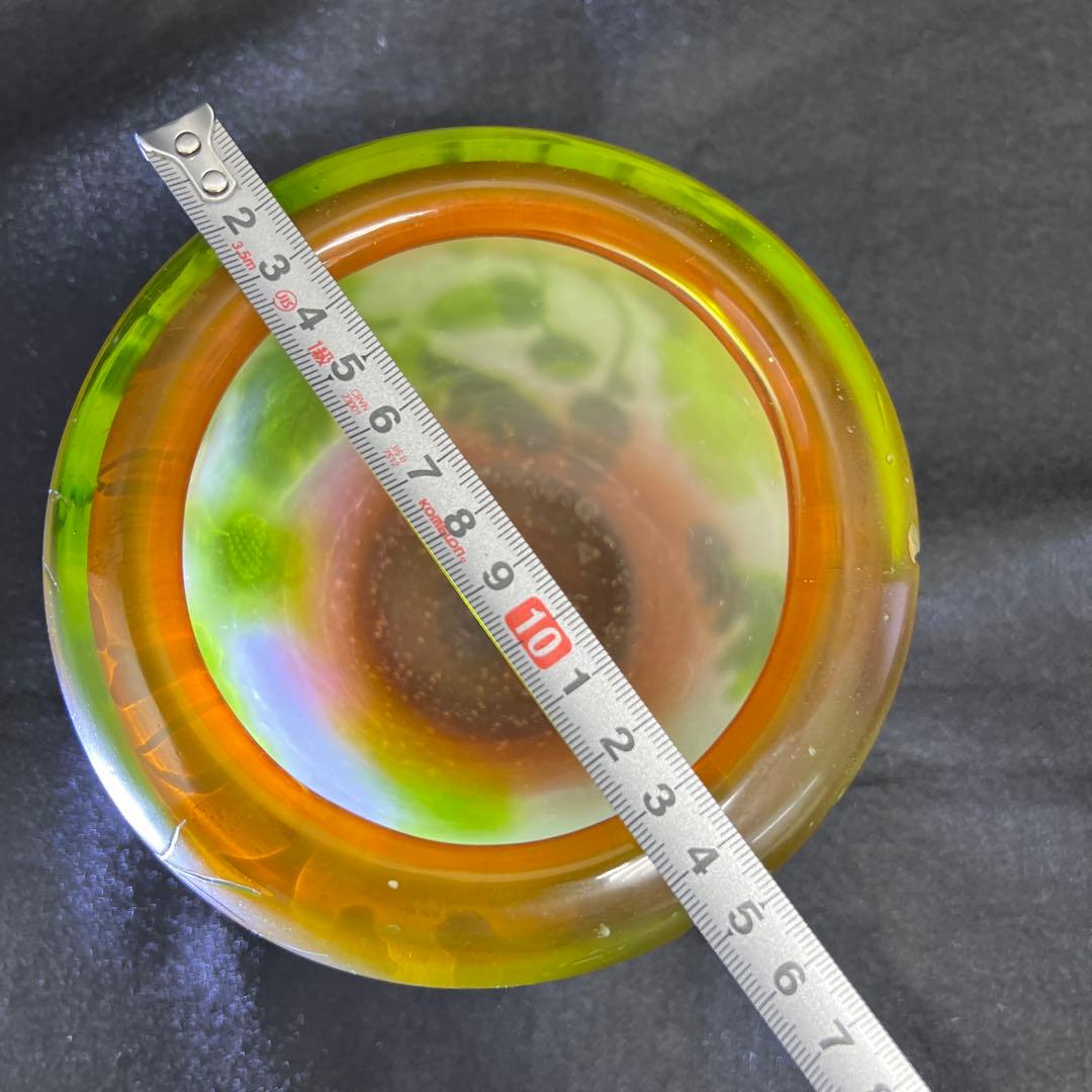 エミール・ガレ　第二期工房酸化腐食彫花入　木箱　幅約14㎝東Y8-0130☆1F