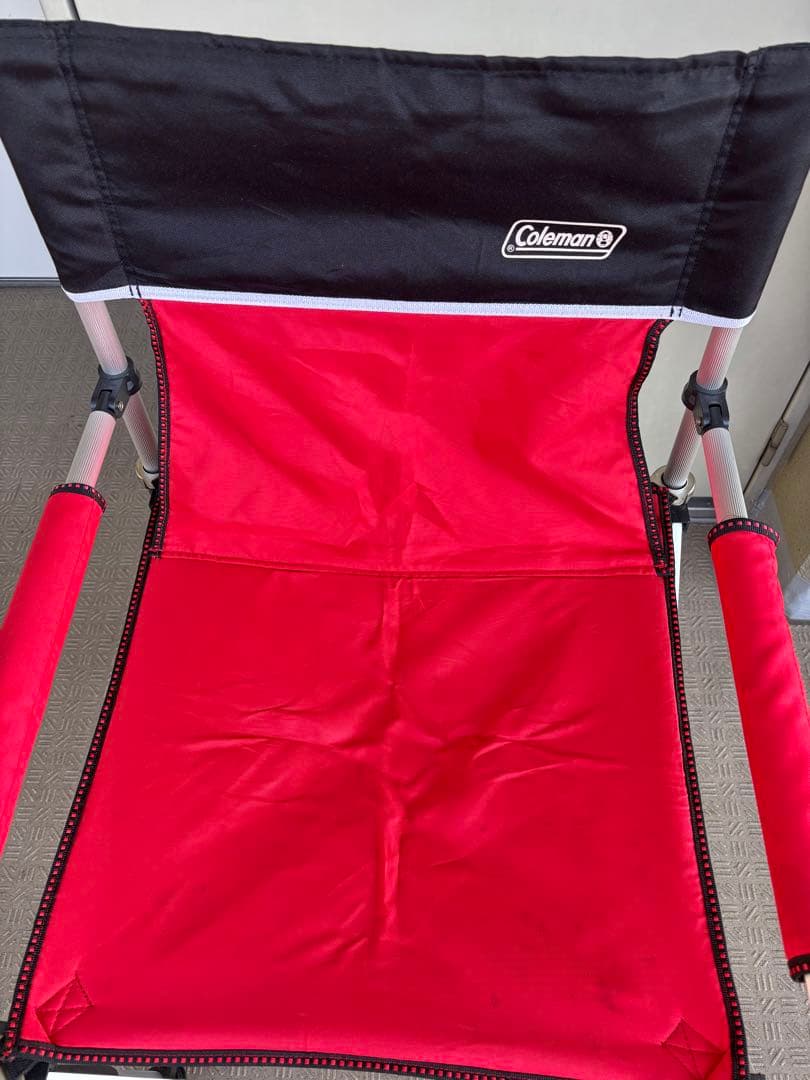 コールマン　スリムキャプテンチェア　レッド／ブラック　4脚セット