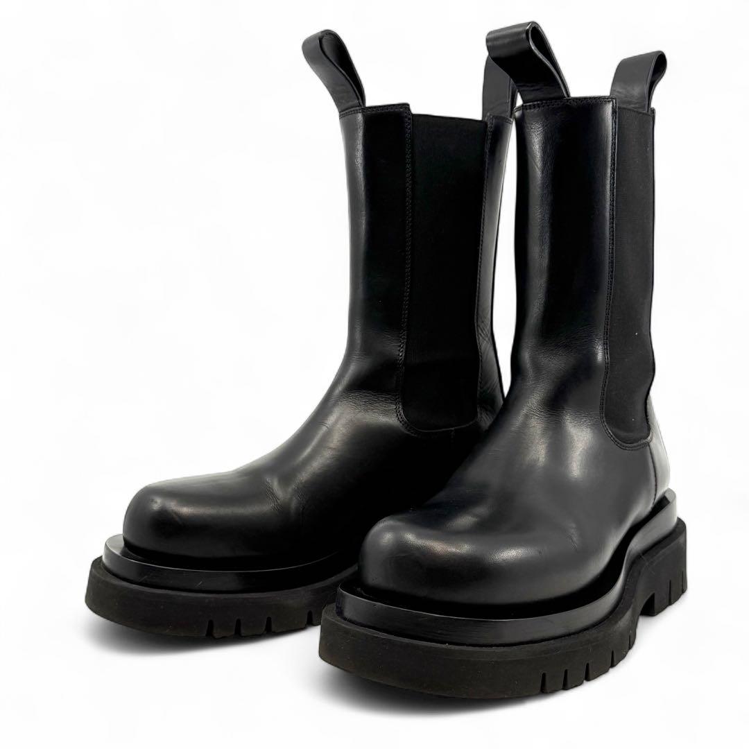 【極美品☆箱付き】ボッテガヴェネタ　サイドゴアブーツ　ラグ　レザー　ロング　革靴