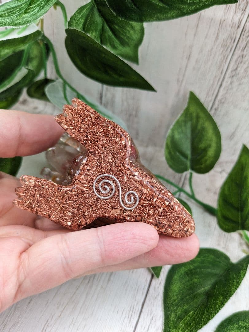 【ぴか】レインボーオーラ水晶のかめちゃん形オルゴナイト☆他３点