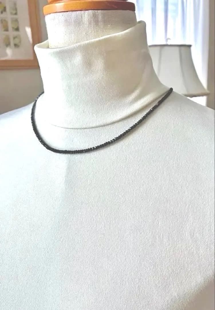 ブラックダイヤモンドネックレス 8g 金具シルバー925刻印 長期保存品