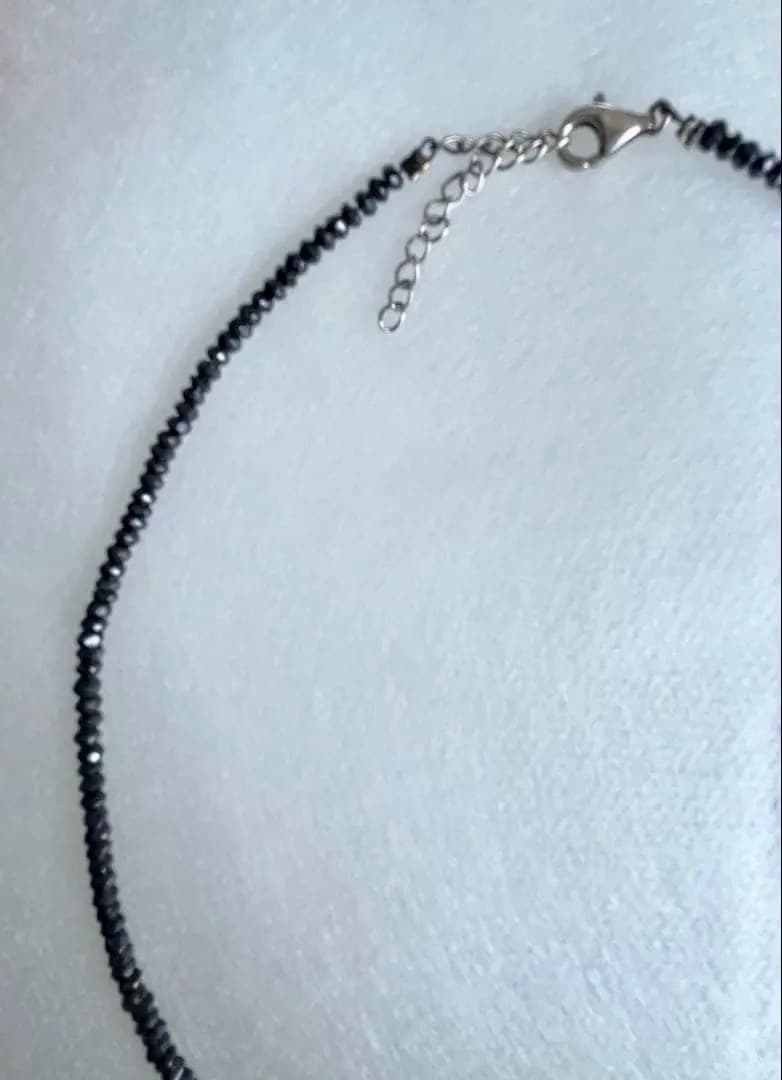 ブラックダイヤモンドネックレス 8g 金具シルバー925刻印 長期保存品