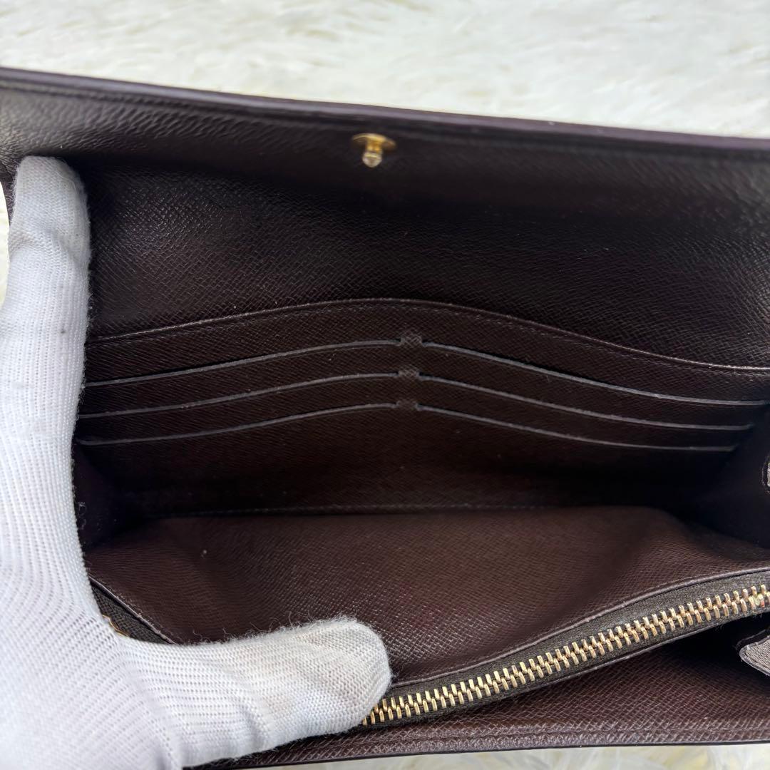 美品！ルイヴィトン 長財布 ダミエ エベヌポルトフォイユ サラ カード10枚収納