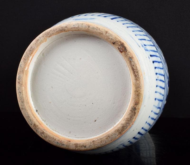 中国　青花　喜字文雙耳瓶　V　3907B