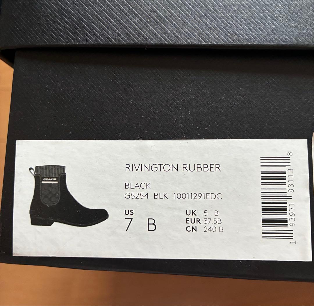 雛イチゴ様　COACH レインシューズ　黒　サイズ7