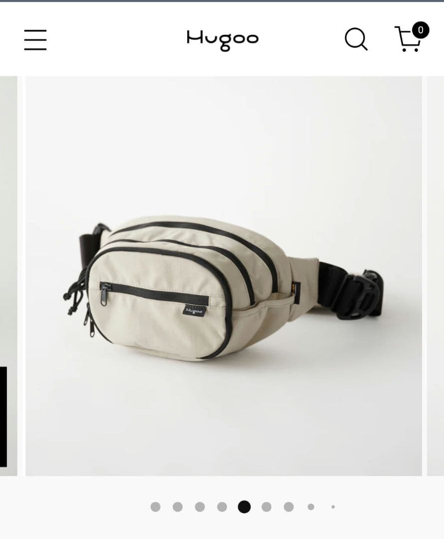 hugoo ベージュ ヒップシート 多ポケット ショルダーバッグ
