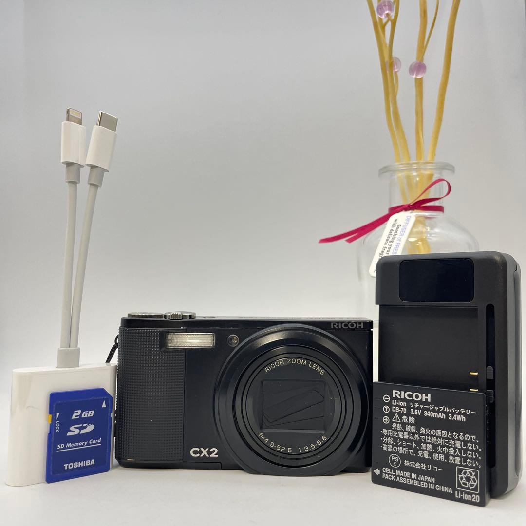動作確認済✨RICOH CX2✨スマホ転送OK 銘品 デジカメ 人気の黒♪