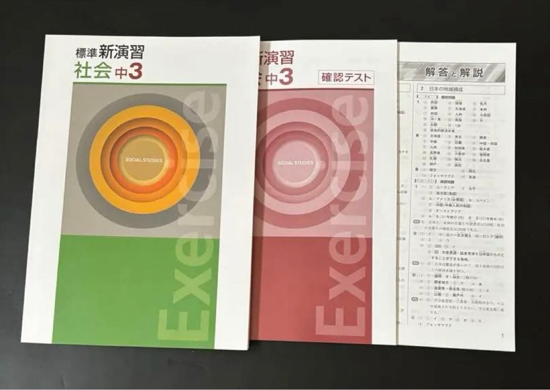 新品　問題集　参考書　中学3年間社会　iワーク　新演習　高校受験　バラ売り可