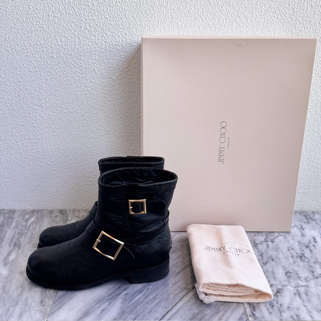JIMMY CHOO ジミーチュウ　エンジニアブーツ ショートブーツ　黒　36