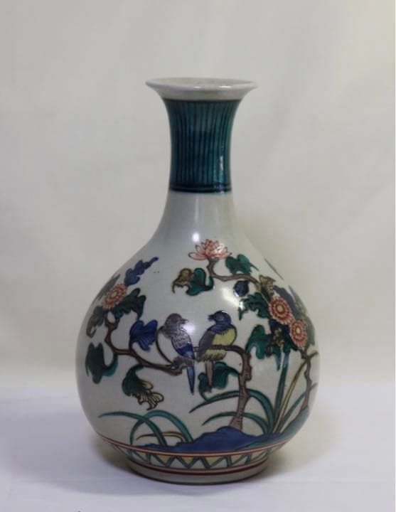 明治　九谷一輪挿　角福　送料込み1122