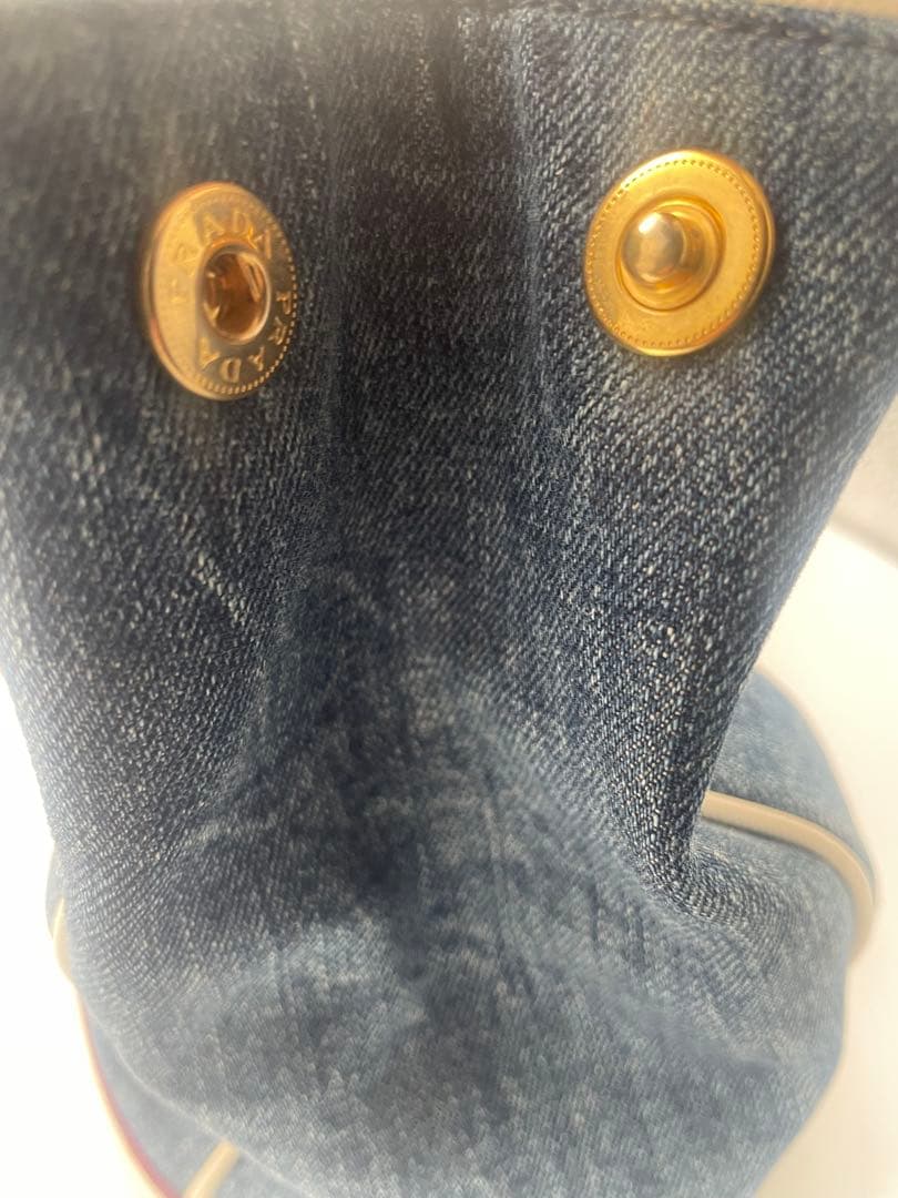 【希少】PRADA デニム ハンドバッグ サフィアーノ　保存袋付き　BN2441