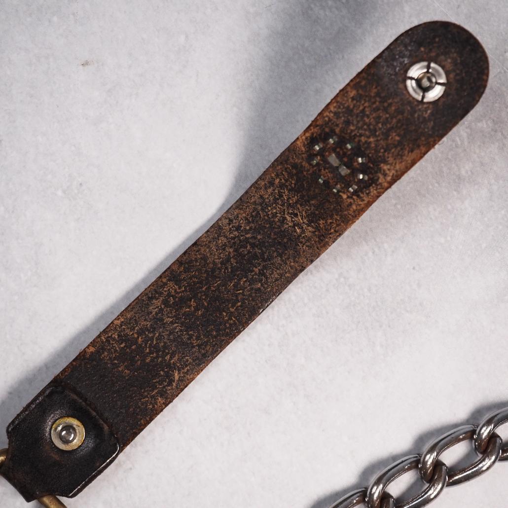 HTC フラワースタッズ ウォレットチェーン 茶芯 ヴィンテージ レザー 本革