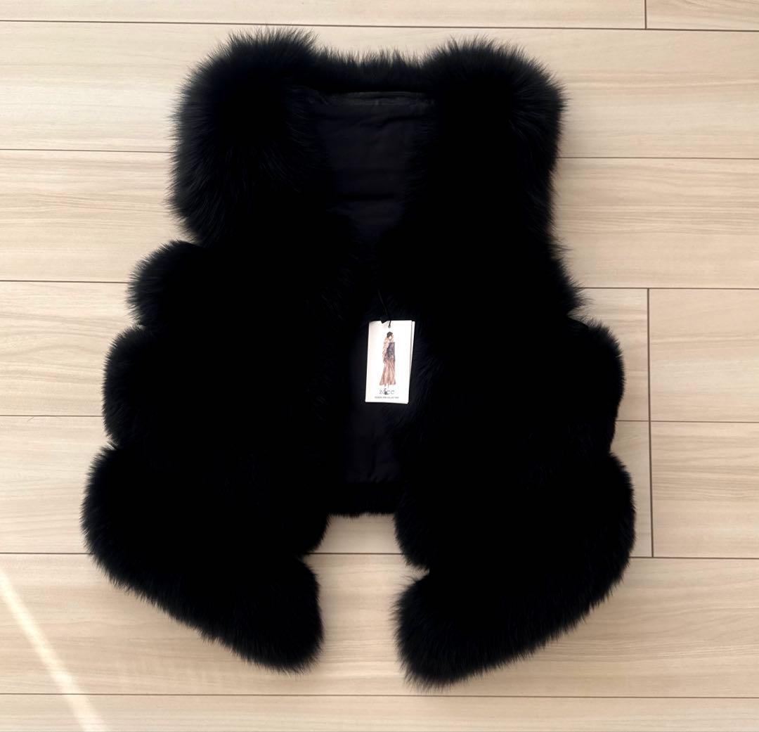 新品未使用　zoeeフォックスファーベスト(ビックスキン)