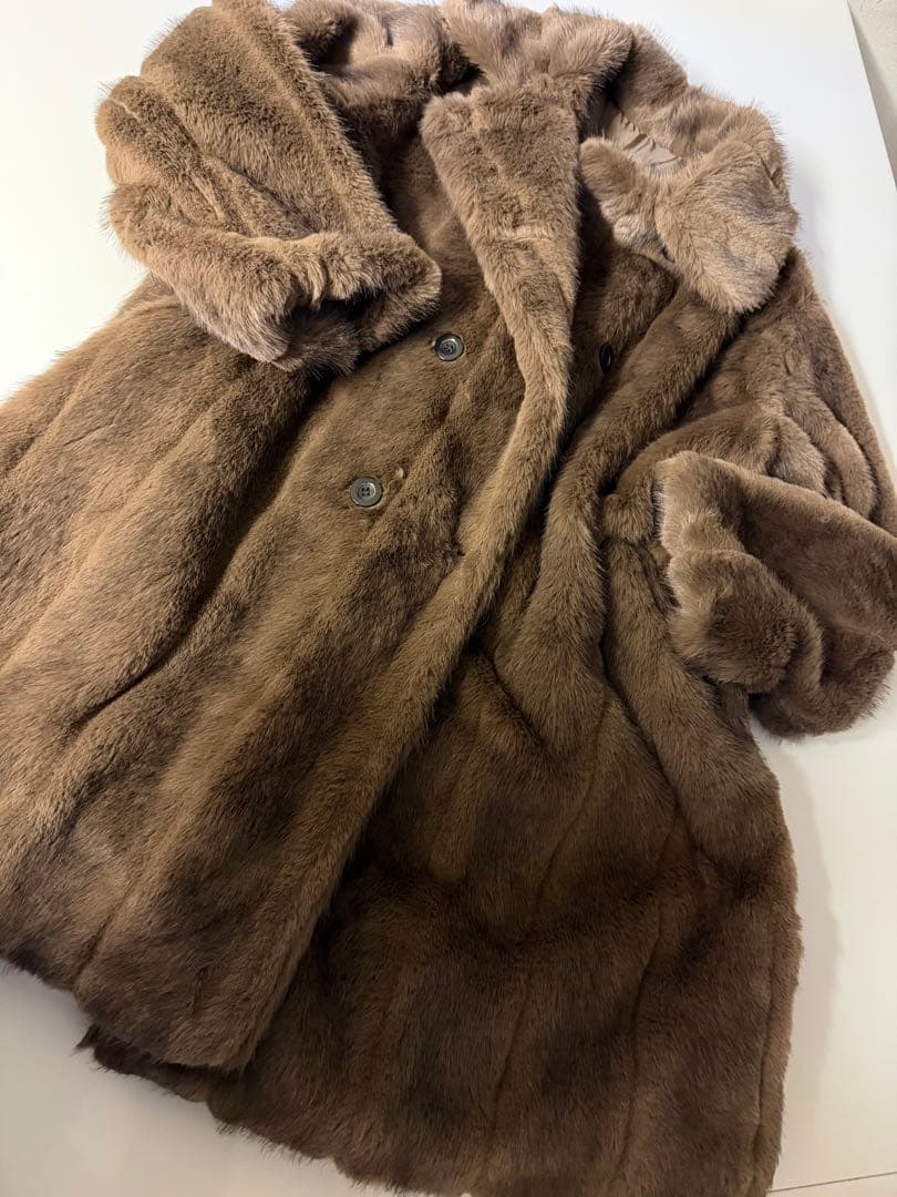 acka classical fur coat ブラウン 2