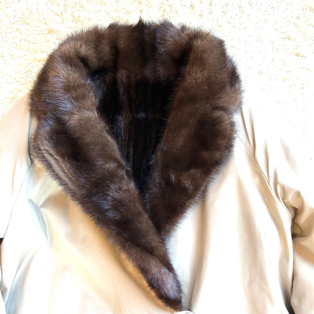 【希少デザインEMBA✨️リバーシブルミンク】 デミバフ コート M 本毛皮 絹