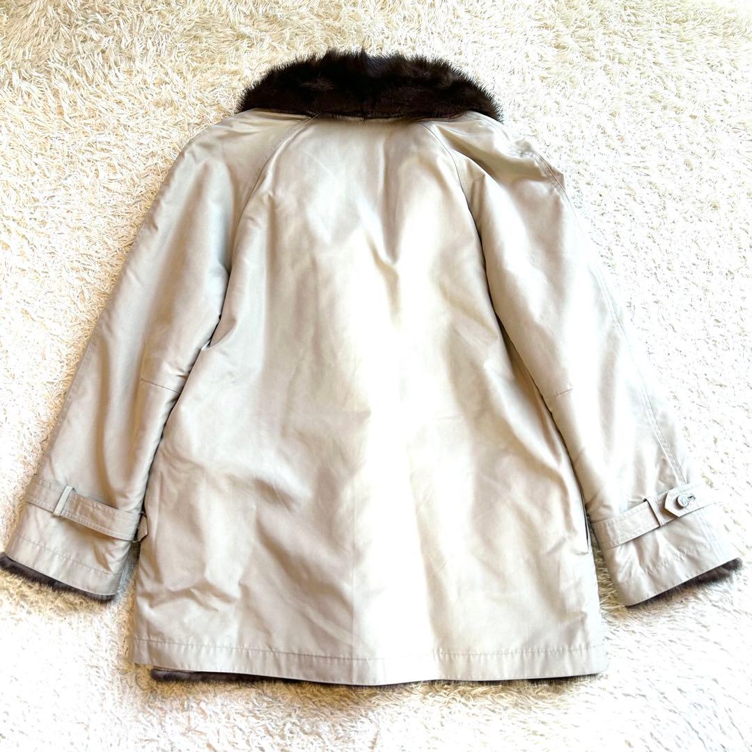 【希少デザインEMBA✨️リバーシブルミンク】 デミバフ コート M 本毛皮 絹