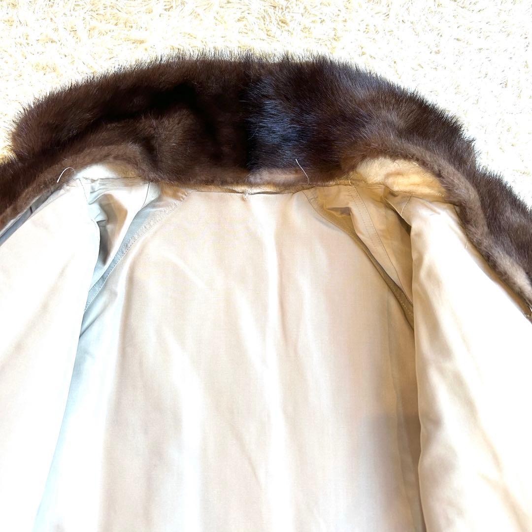 【希少デザインEMBA✨️リバーシブルミンク】 デミバフ コート M 本毛皮 絹