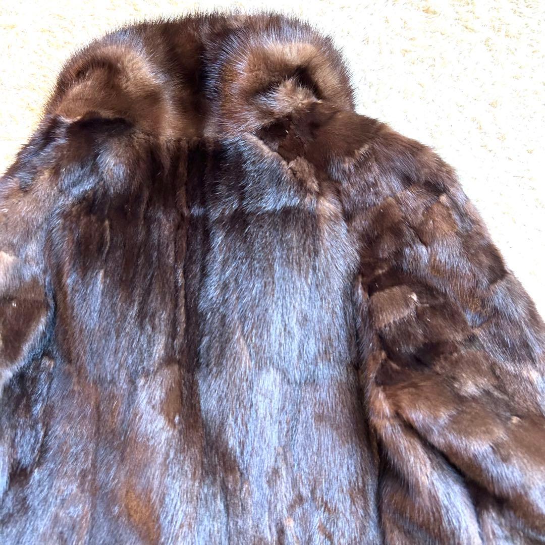 【希少デザインEMBA✨️リバーシブルミンク】 デミバフ コート M 本毛皮 絹