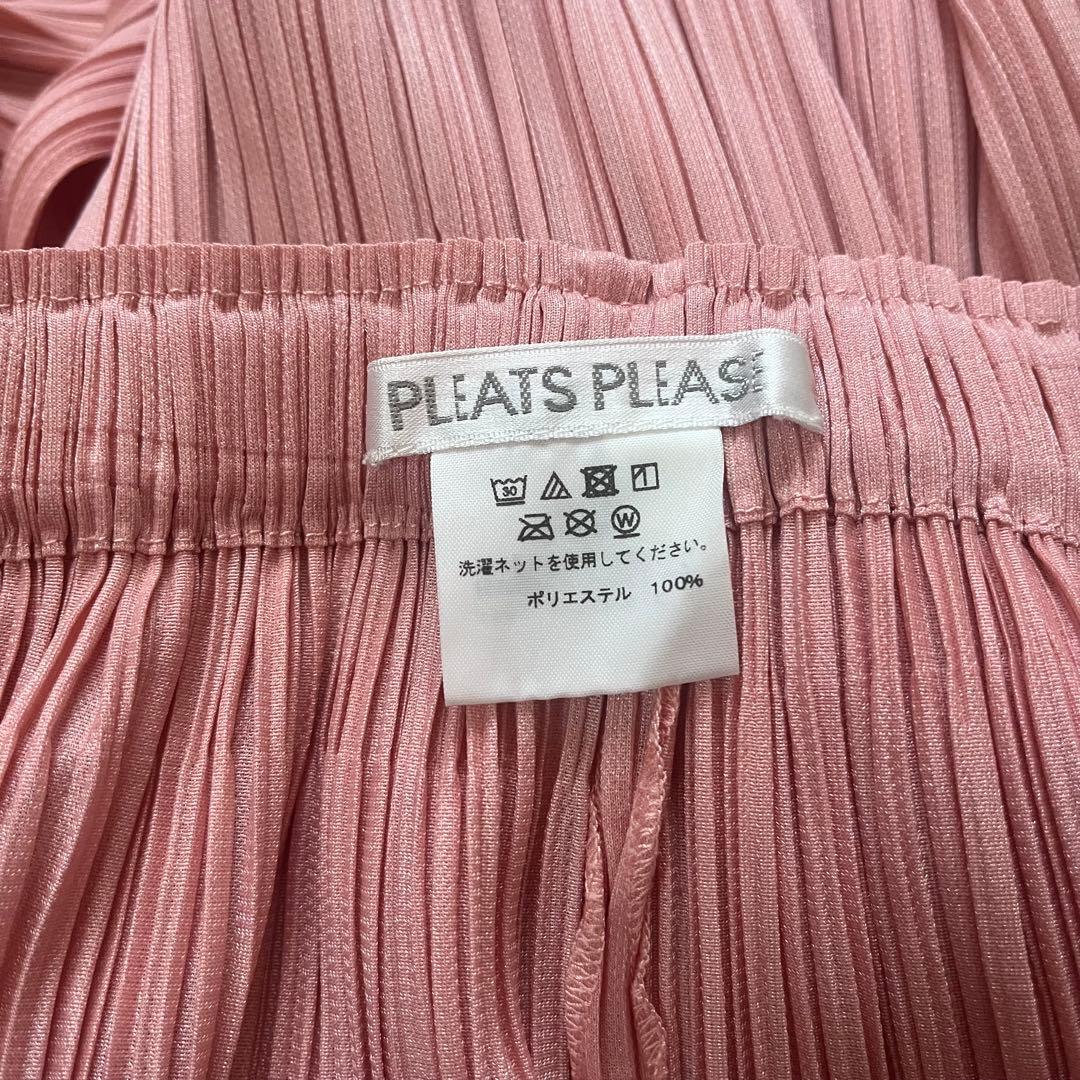 PLEATSPLEASE イッセイミヤケ フレアーワイドパンツ　ピンク　2