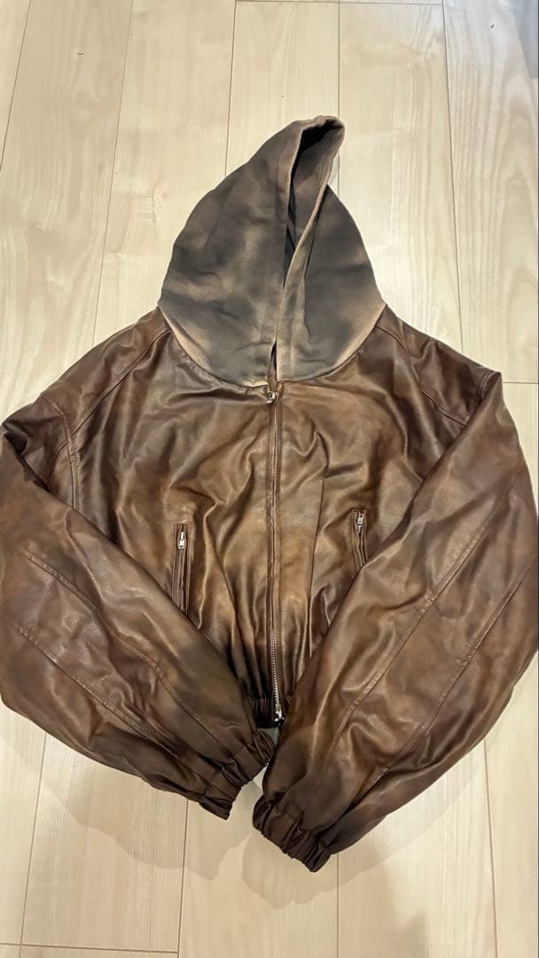 Darich スウェットフーディーレザージャケット