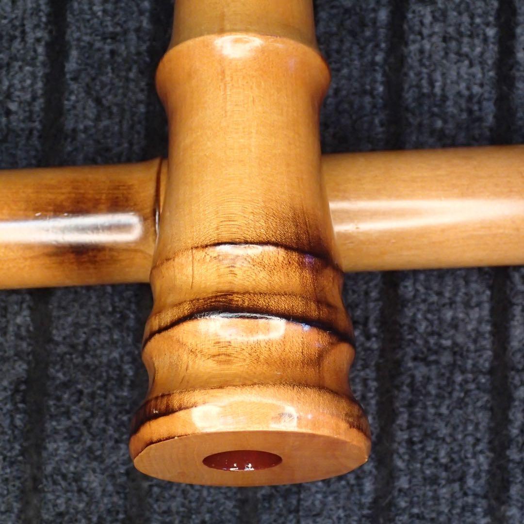 尺八 銘木 (楓)蝴蝶 曲管 1尺９寸(C♯管)