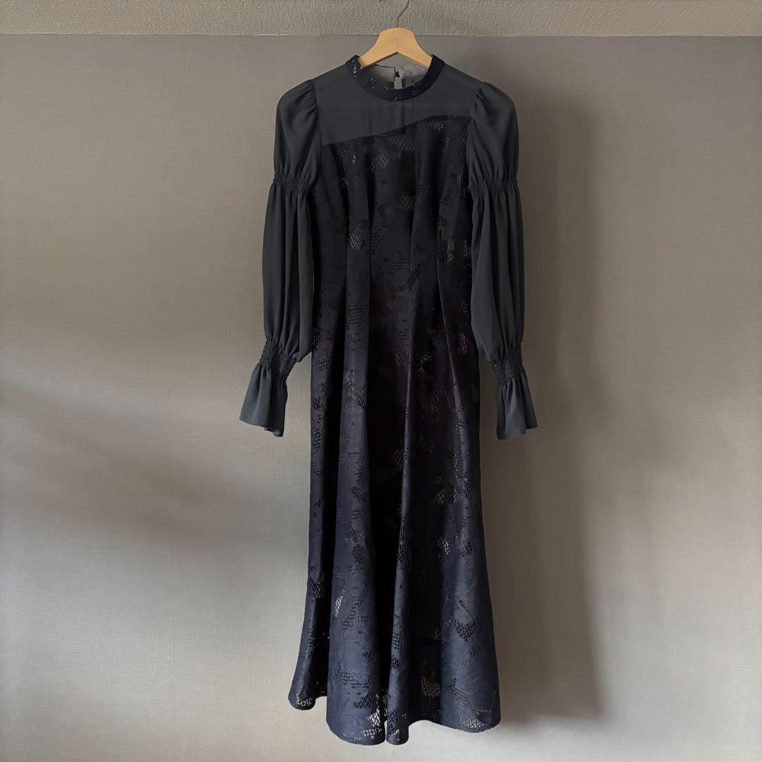 【ANDRESD】アシンメトリータックドレス 結婚式ワンピース