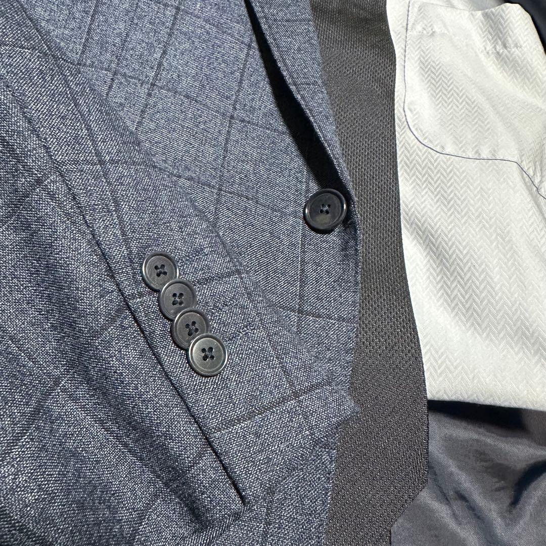 未使用級美品　ユナイテッドアローズ　セットアップスーツ　ネイビー　紺　チェック