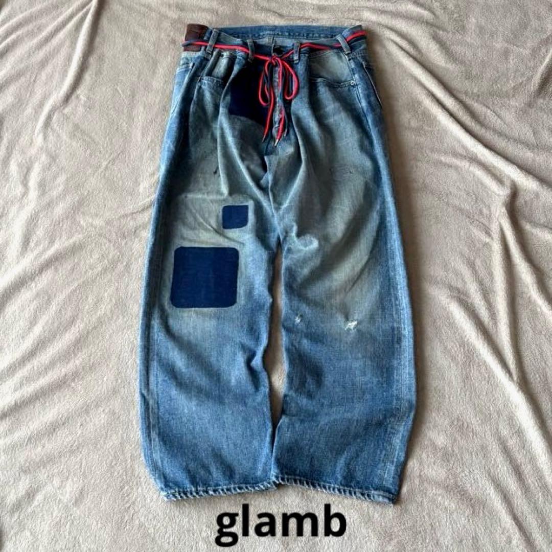 glamb グラム　Mess denim メスデニム　ヴィンテージ加工　赤耳