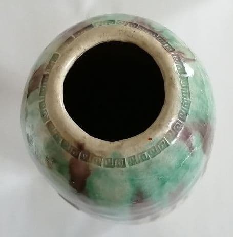 切込三彩　花器