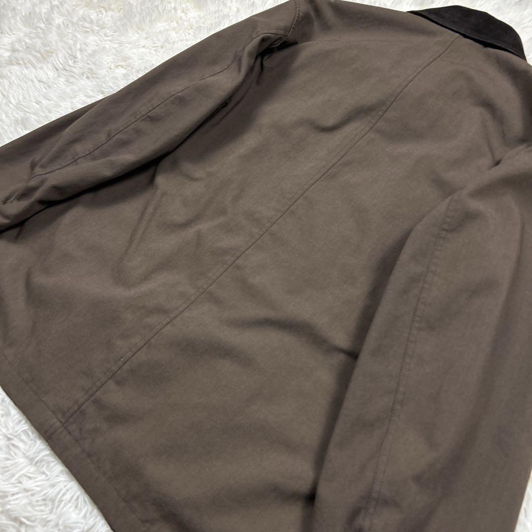 極美品　エディーバウアー　ポリエステルジャケット 豚革襟 カバーオール　L