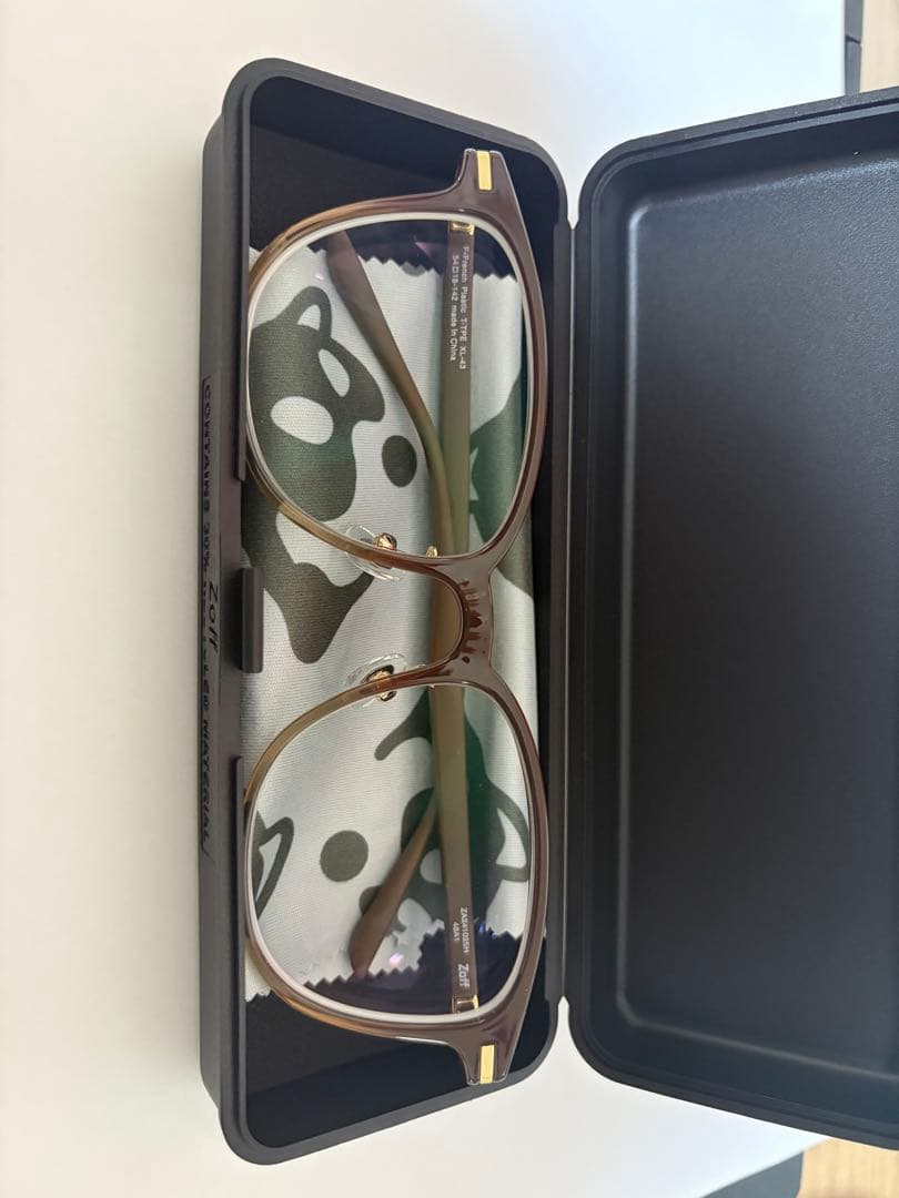 ブラウン ラウンド型メガネ クリアレンズ