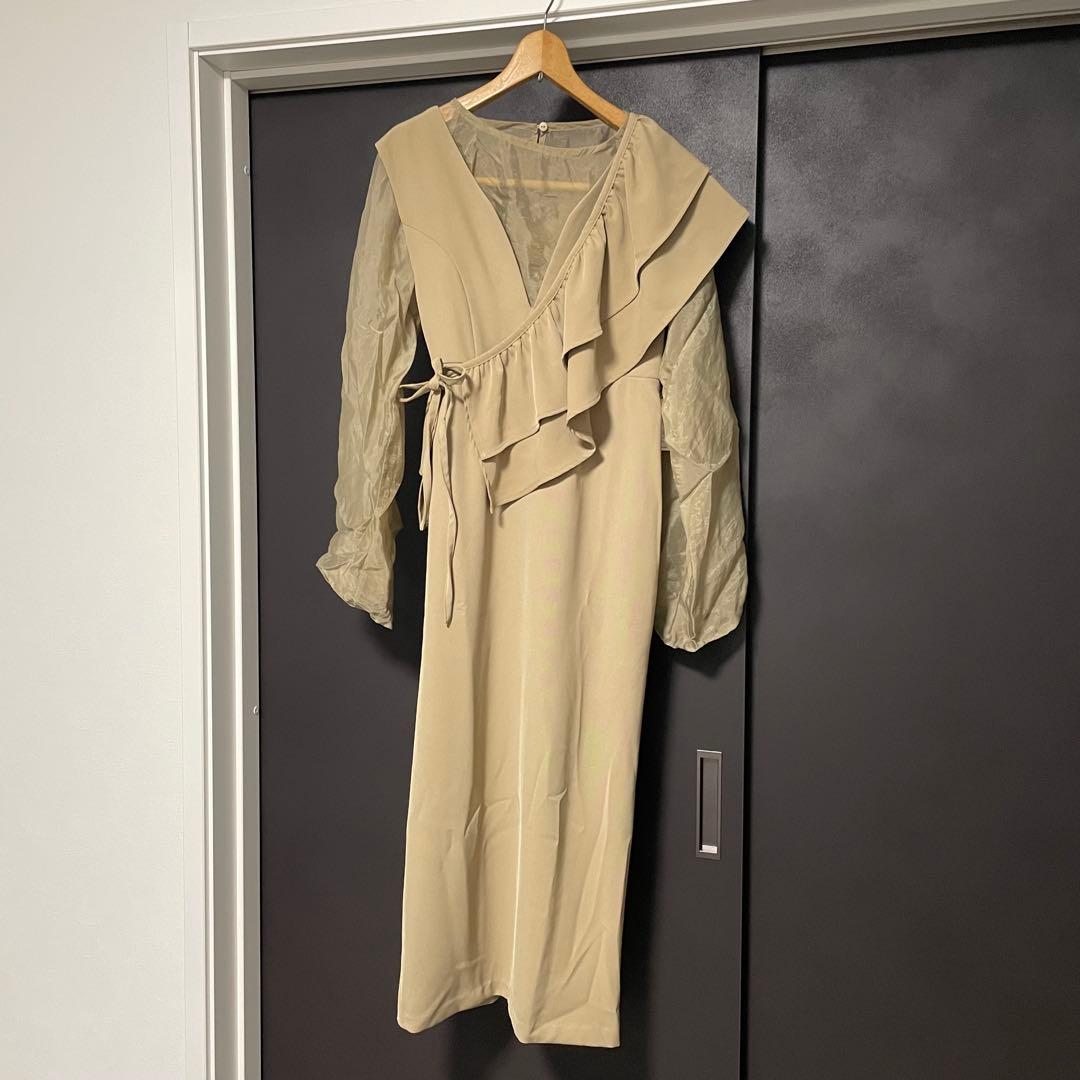 CAPRICIEUX LE'MAGE 3SETアシメフリルワンピース ベージュ