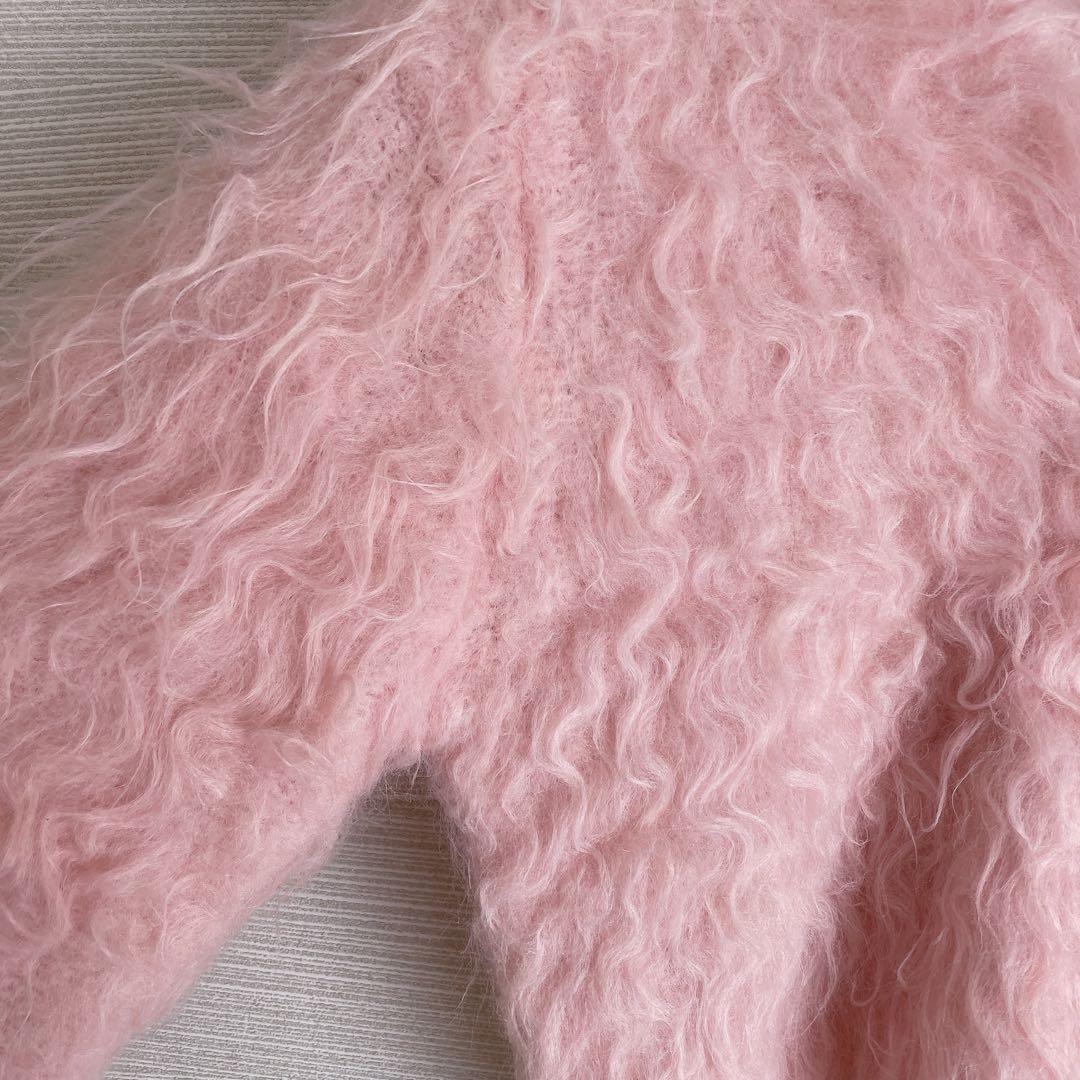 THE TOE 【極美品】シャギーカーディガン ピンク ショート丈 M