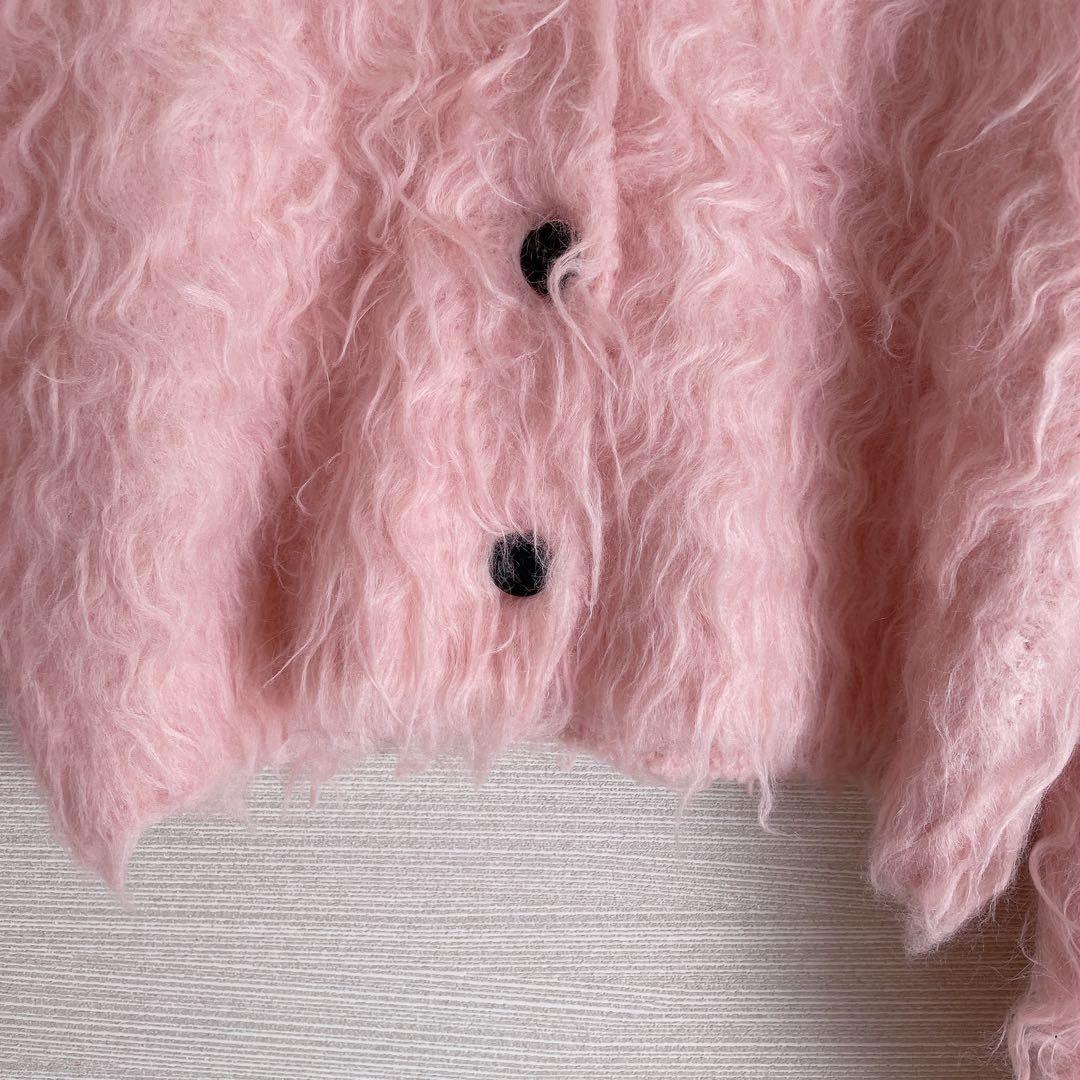 THE TOE 【極美品】シャギーカーディガン ピンク ショート丈 M