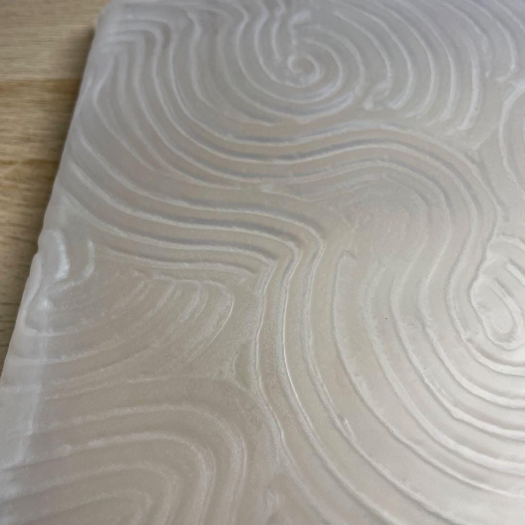 益子焼作家　坂田甚内　ガラス波状紋四方皿　箱なし