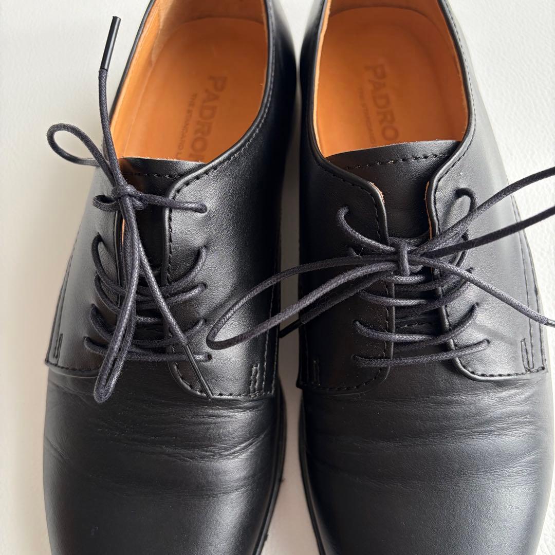 美品　パドローネ　ドレスシューズ　革靴　ダービー　レザー　外羽根　プレーントゥ