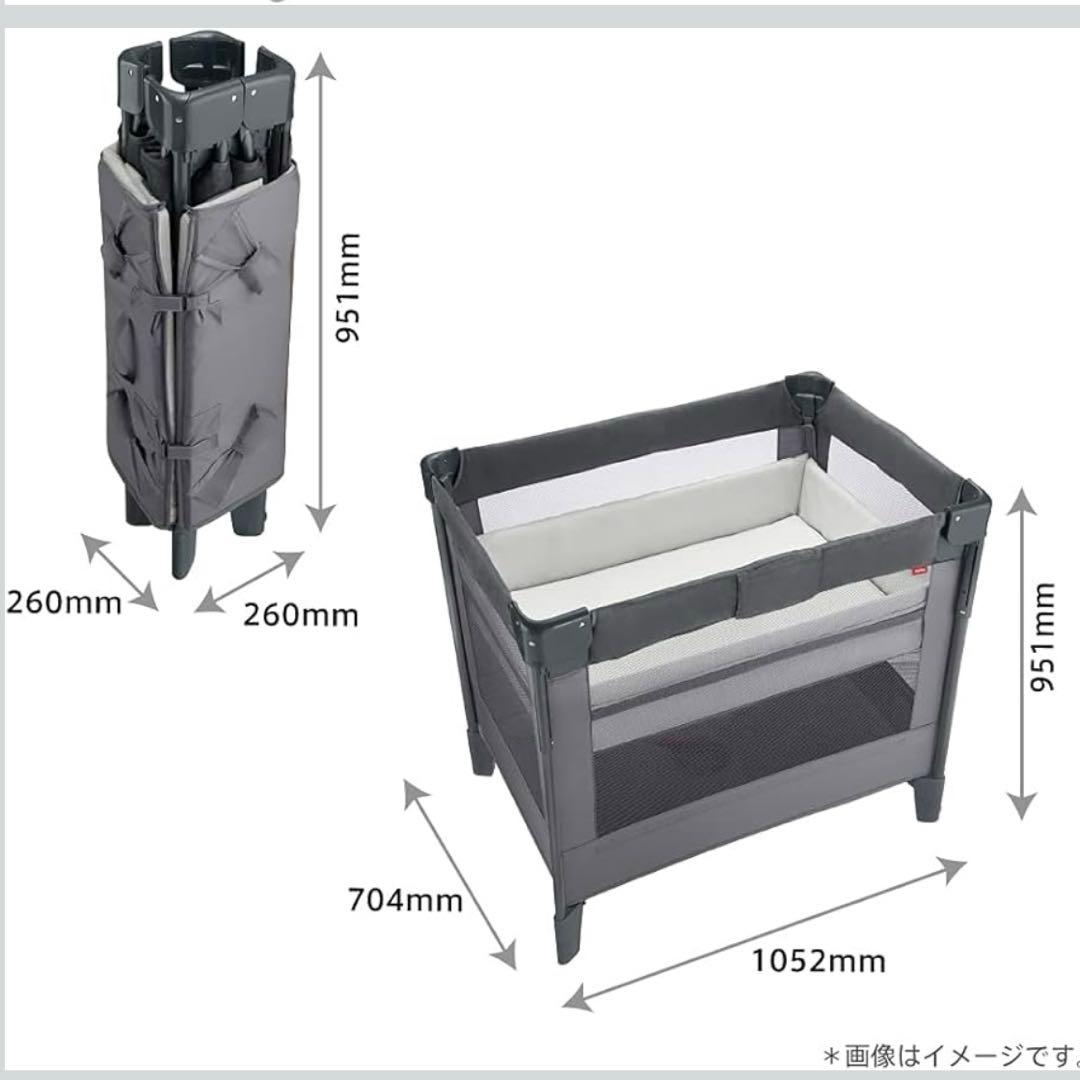 【美品】 Apricaベビーベッド ココネルエアー グレーベアー