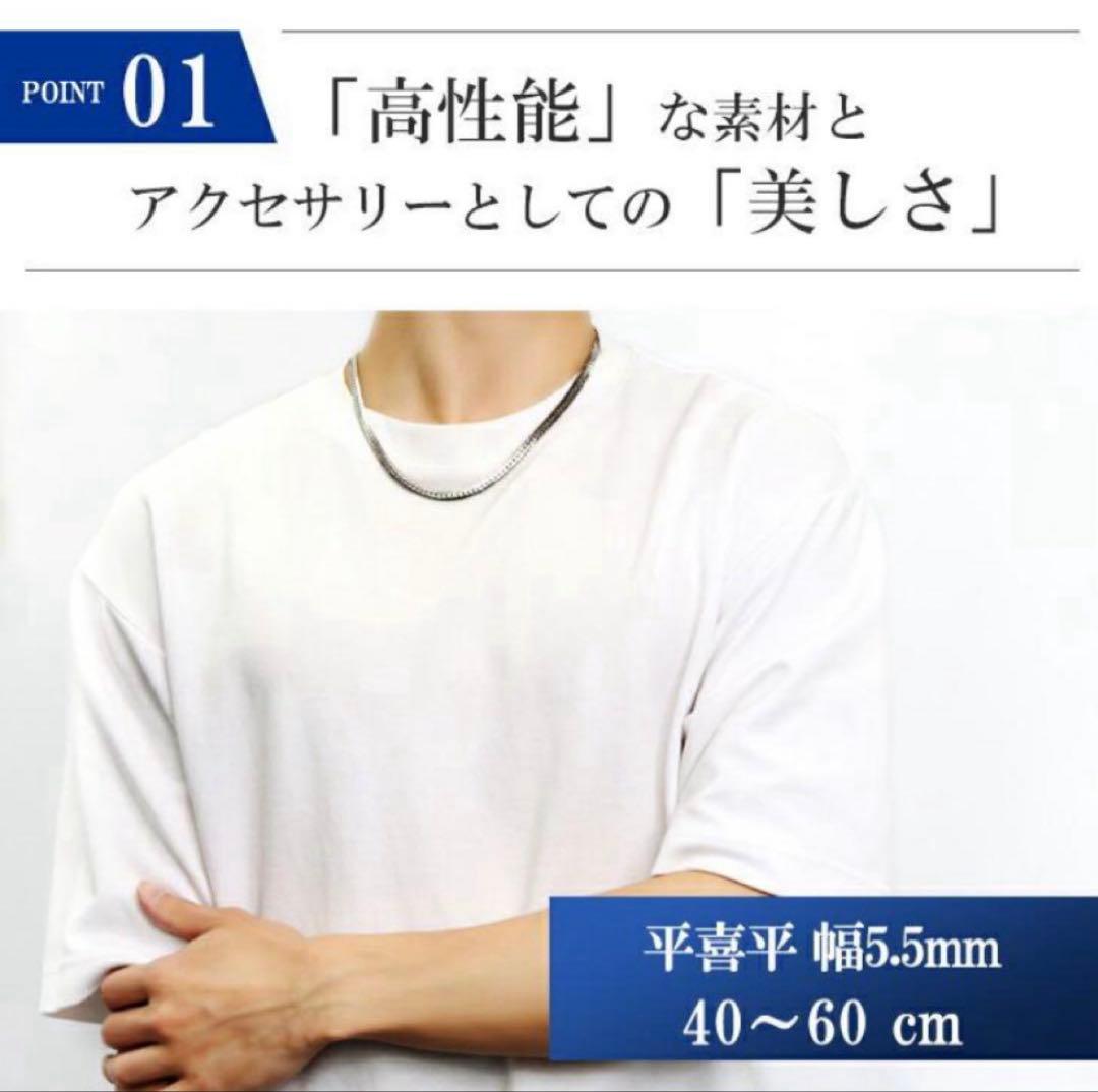 ファイテンチタンネックレス 平喜平 幅5.5mm 60cm 日本製 phiten