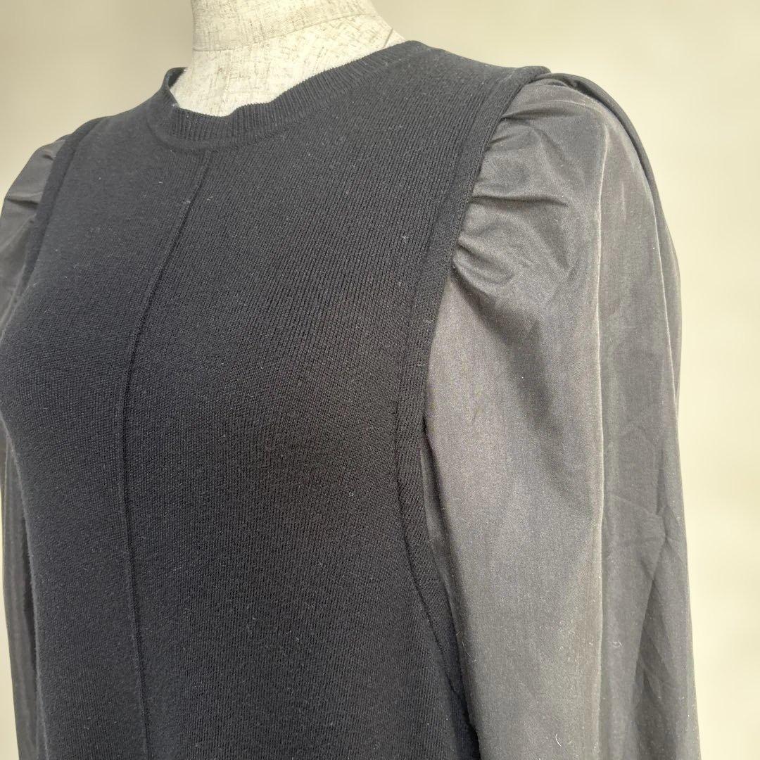 【人気完売】アダムエロペ　ボリュームスリーブ　ニット　ロングワンピース