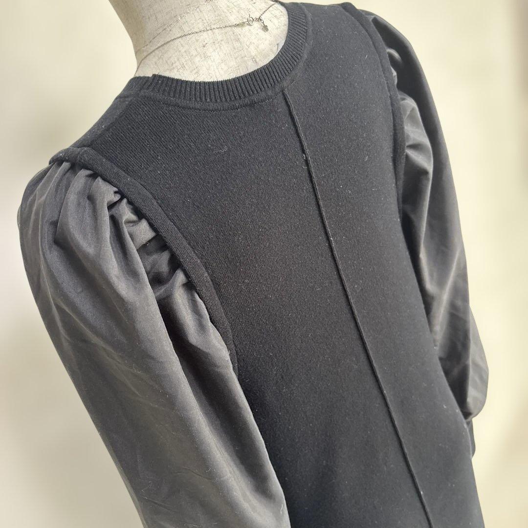 【人気完売】アダムエロペ　ボリュームスリーブ　ニット　ロングワンピース