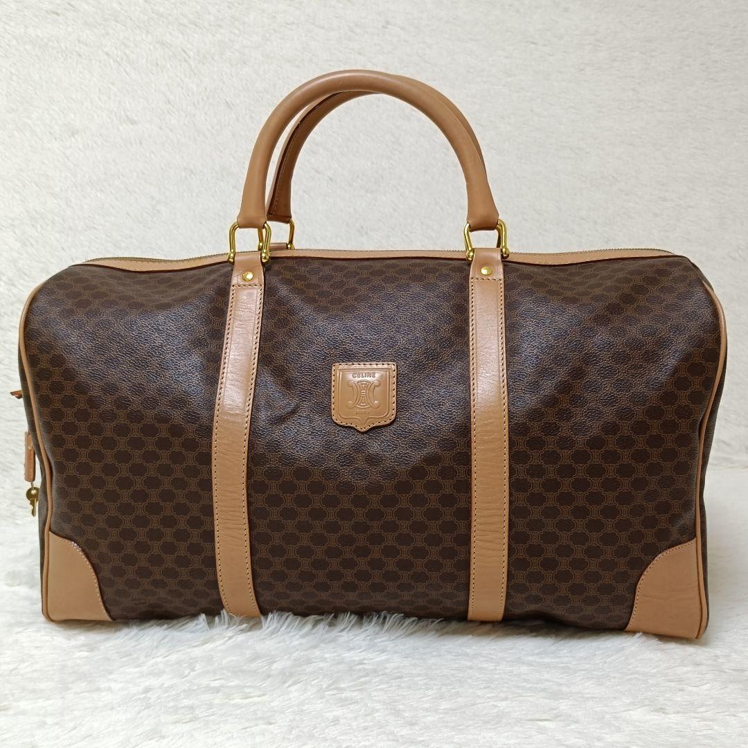 セリーヌ トリオンフ マカダム柄 ボストンバッグ 大容量 パドロック付
