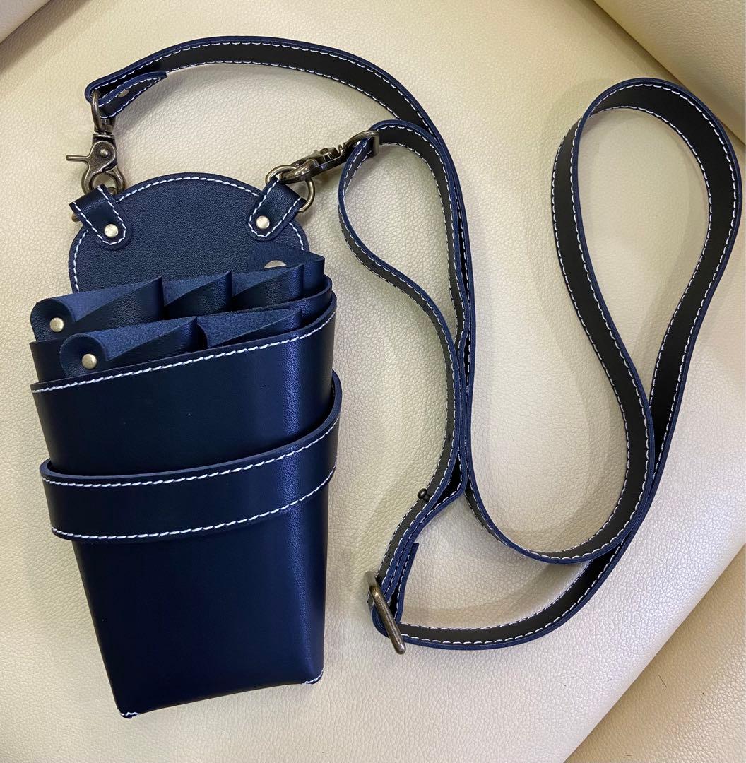 シザーケース　鞘　SAYA ポシェットタイプ　牛革　【ブラック】