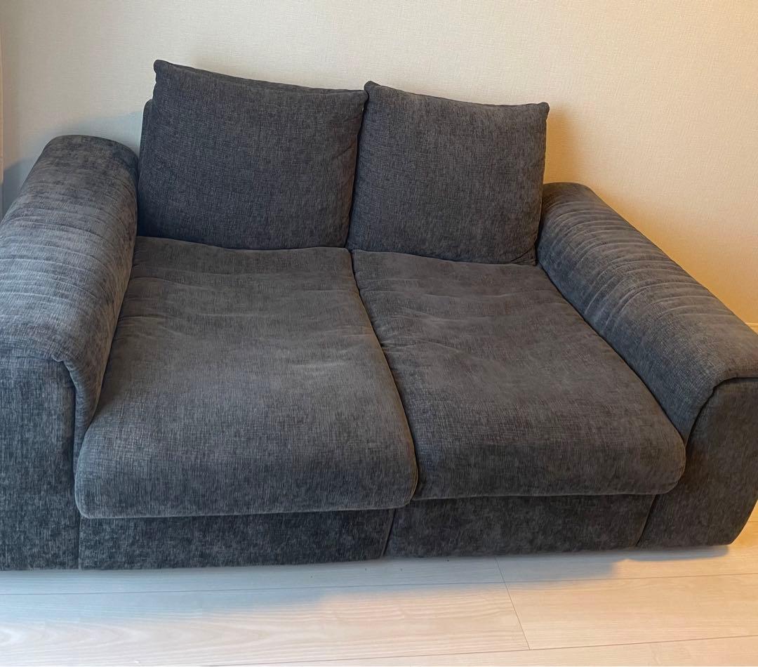 ニトリ　ソファ　グレー　2人掛けセパレートソファ 布張りタイプ LB04 GY