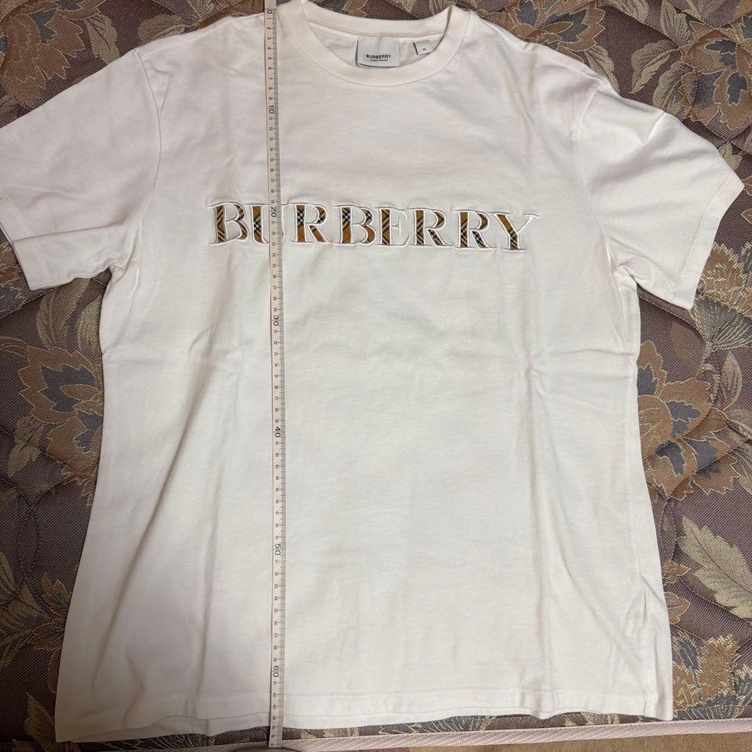 BURBERRY チェックロゴ Tシャツ 白 Mサイズ