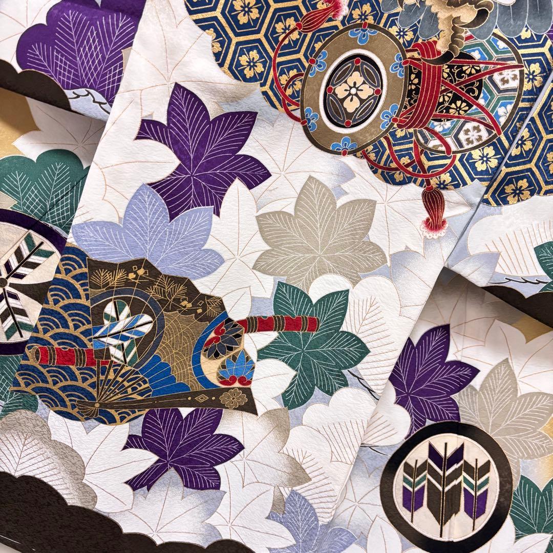 【新品】京芥子菜色（からしな）金刺繍 ぼかし染め京友禅❗️お宮参り 産着 正絹